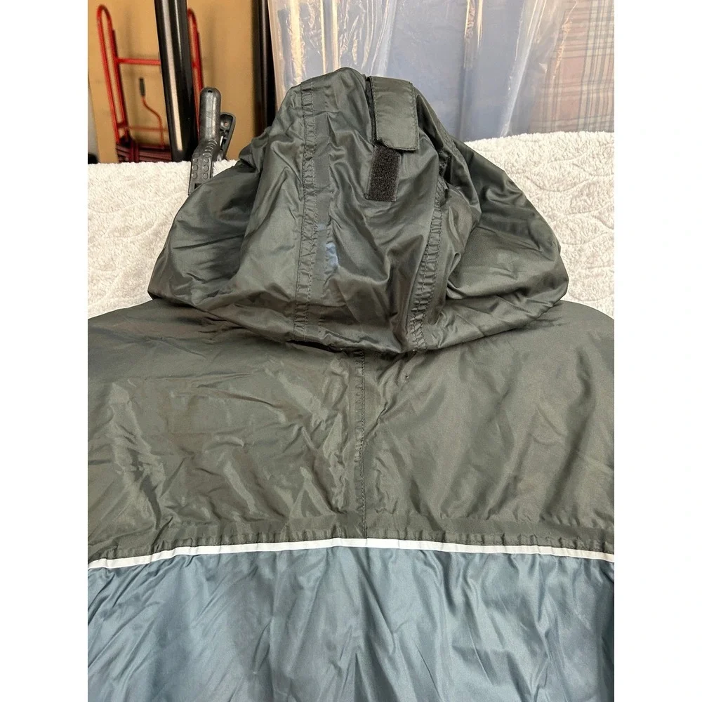 Viking Windigo Packable Rain Jacket‎ Mens Large Blue Black Hooded Windbreaker L